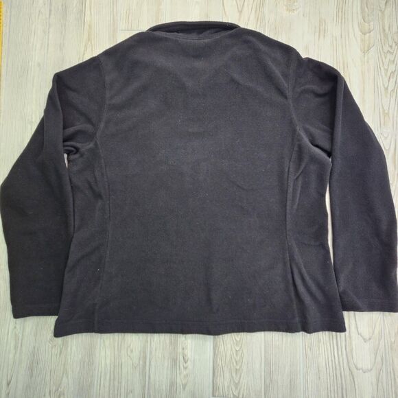 Lands' End 1/4 Zip Pullover Fleece Jacket Women's Large L Black Mock Neck‎ - Picture 5 of 5
